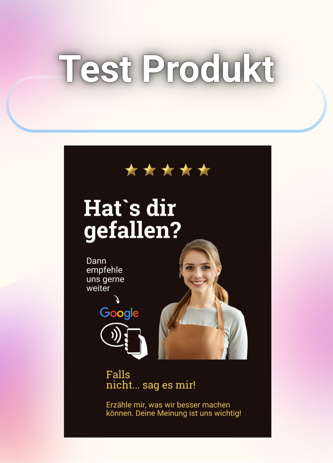 Test Aufsteller
